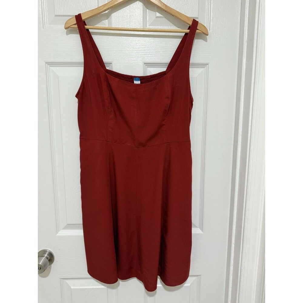 OLD NAVY Women's Flame Scarlet Red Sleeveless Smocked Bodice Tank Mini Dress SZL